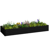 95" x 36" x 12" Galvanized Raised Garden Bed, Easy DIY and Cleaning for Growing Flowers, Herbs, Succulents, Black