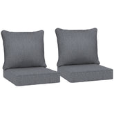 Patio Chair Cushions Set of 2 with Seat & Backrest, Fade Resistant Seat Replacement Cushion Set, Gray
