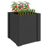 Raised Garden Bed Galvanized Planter Box Outdoor with Gloves for Gardening Vegetables, Flower, Herb, 1.4 x 1.4 x 1.5 ft, Black