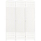 3 Panel Folding Room Divider Portable Privacy Screen Wave Fiber Room Partition for Home Office White