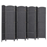 Folding Room Divider Screen 8 Panel 5.6' Tall Privacy Screen Freestanding Room Partition for Home Office, Charcoal Gray