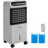 3-In-1 Ice Cooling Fan, Mobile Evaporative Air Cooler with Remote, Timer, Oscillating for Home Office, Bedroom, Gray