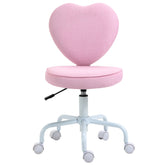 Heart Love Shaped Back Design Office Chair with Adjustable Height, Pink