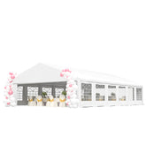 23' x 39' Large Outdoor Carport Canopy Party Tent with Removable Protective Sidewalls & Windows, White