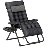 Padded Zero Gravity Chair, Folding Recliner Chair with Cup Holder Cushion, Black