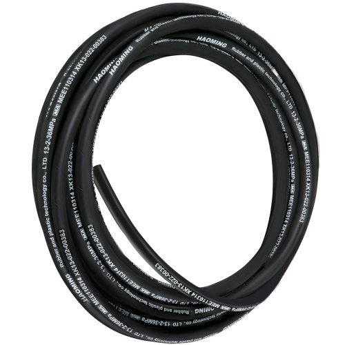 Bostome 50ft hydraulic hose with 1/2" ID and 2-wire braid for high-pressure fluid transfer.