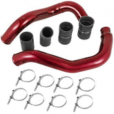 Bostome 6.0L Powerstroke Turbo Intercooler Pipe Boot Kit with aluminum pipes and silicone boots.
