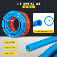 Bostome 1/2" x 100ft PEX tubing in a coil, designed for plumbing and radiant heat applications.
