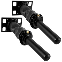 Pair of black cab shock absorbers for International Prostar 2008+ with rubber seals and powder-coat finish