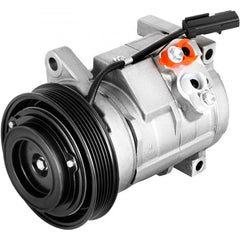 Bostome AC compressor for Chrysler Town & Country and Dodge Caravan, compact and aluminum design.