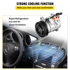 Bostome AC compressor for Chrysler Town & Country and Dodge Caravan, featuring aluminum construction.