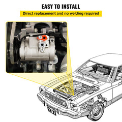 Bostome AC compressor for Chrysler Town & Country and Dodge Caravan, 2001-2007 model years.
