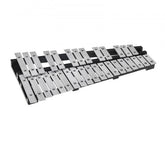 Bostome 32 note glockenspiel xylophone kit with aluminum bars and wooden base.