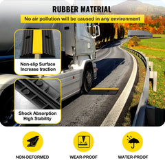 Bostome 4-pack rubber cable protector ramps with skid-resistant surface and high-load capacity.