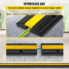 Bostome 4-pack of rubber cable protector ramps with a 1-channel design for heavy traffic use.