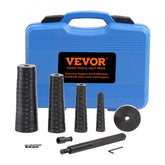 52-piece steel bushing press kit in blue case with discs, handle, and tools for wheel bearings.