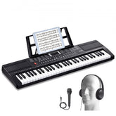 Bostome 61-key digital keyboard piano with 200 tones, built-in speakers, and LED display.