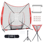 Bostome 7x7ft portable baseball softball practice net with adjustable tee and durable netting.