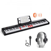 Bostome 88-key digital piano keyboard with semi-weighted keys and dual speakers.