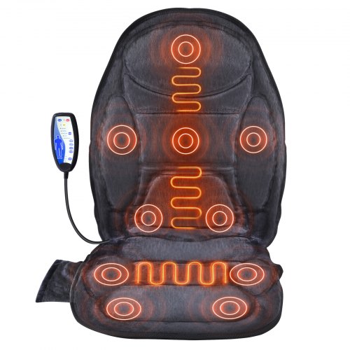 Bostome massage seat cushion with heat, 10 vibration motors, and a wired remote.