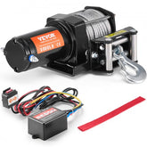 Bostome 3000 lb electric winch with steel cable, hook, remote, and wiring for ATV UTV.