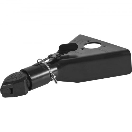 Black steel A-frame trailer coupler for 2-inch ball, rated 7000 lbs.