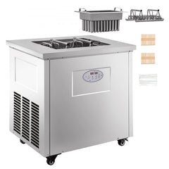 Commercial stainless steel popsicle machine with 40 molds, sticks, and bags.
