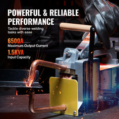 Bostome Portable Spot Welder with copper tips, designed for welding 1/8-inch metal sheets.