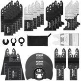 Bostome 30-piece oscillating saw blades kit with various blades for wood, metal, and plastic.