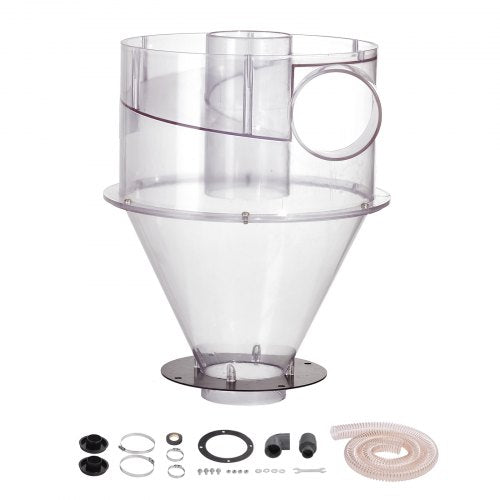 Bostome Cyclone Dust Separator with transparent design and 4-inch hose compatibility.