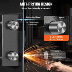 Bostome 42.91" wall gun safe with fingerprint and keypad access in a compact 4-tier steel design.