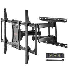 Full motion TV wall mount for 37-75 inch TVs with swivel tilt and sturdy carbon steel construction.