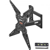 Full motion TV wall mount for 26-55 inch TVs, featuring swivel tilt and durable carbon steel.