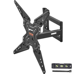 Full motion TV wall mount for 26-55 inch TVs, featuring swivel tilt and durable carbon steel.