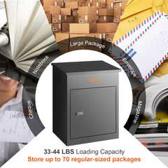 Extra large galvanized steel package delivery box with coded lock and waterproof design.