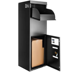 Galvanized steel package delivery box with coded lock and waterproof design.