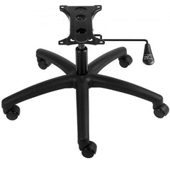 Black 28-inch nylon five-star office chair base with casters and height adjustment lever.