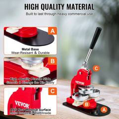 Bostome 3" button maker kit with 500 parts, iron frame, and ABS components for crafting badges.