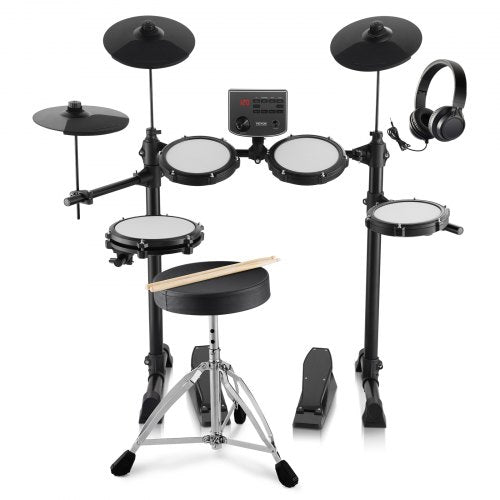 Bostome Electronic Drum Set with mesh heads, 150 sounds, and adjustable foldable stand.