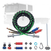 Bostome 12FT air lines kit with 3-in-1 hoses and 7-way ABS power line for semi trucks.