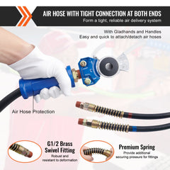Bostome 12FT air lines kit with 3-in-1 hoses and 7-way ABS power line for semi trucks.