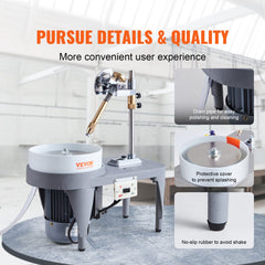 Bostome gem faceting machine with 2800RPM motor, manipulator arm, polishing wheel, and splash guard.