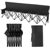 Bostome 6-seat portable folding bench with side pockets, lightweight fabric, and sturdy frame.