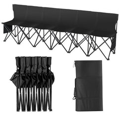 Bostome 6-seat portable folding bench with side pockets, lightweight fabric, and sturdy frame.