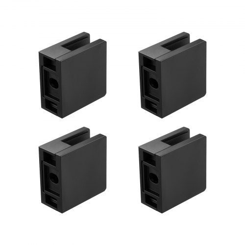 Black 304 stainless steel square glass clamps arranged in a set of 40 pieces.