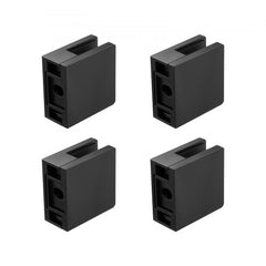 Black 304 stainless steel square glass clamps arranged in a set of 40 pieces.