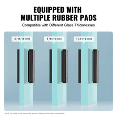 Bostome 40 PCS Square Glass Clamps in black stainless steel for frameless glass installations.