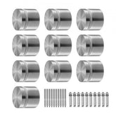 10 stainless steel round glass clamps for 8-16mm tempered glass with screws and anchors.