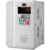 Bostome 7.5KW 10HP VFD with detachable control panel and cooling fan for 3-phase motors.