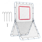 A 3.5x6ft baseball softball rebounder net with 5 adjustable angles and durable steel frame.